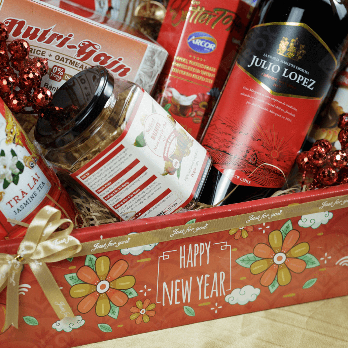 Giỏ quà Tết Happy New Year Happybox HPG164